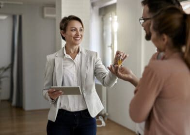 Real estate agent and couple